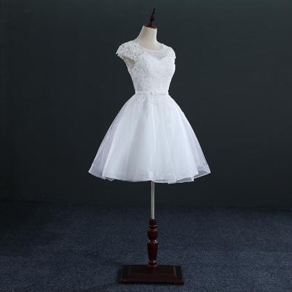 Design Lace Applique Short Bridal Gwon Bridal..
