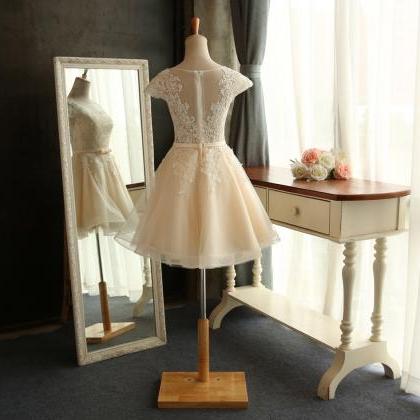 Design Lace Applique Short Mini Bridal Gwon Bridal..