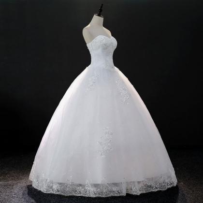Design Lace Applique Strapless Full Length Bridal..