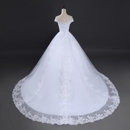 Fashion Strapless Beaded Lace Applique Full Length..