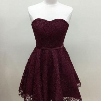 Sexy Short Skirt Lace Sweetheart Prom Dress ,..
