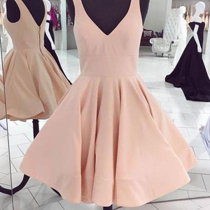 Sexy Short Skirt Pink Prom Dress , Evening Dress ,..