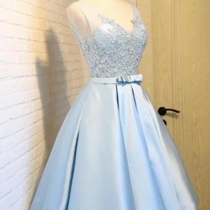 Sexy Short Skirt Blue Prom Dress , Evening Dress ,..