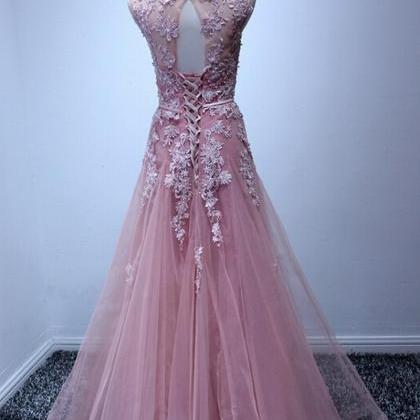 Long Lace Applique Party Dress , Evening Dress ,..