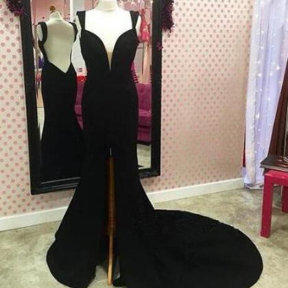 Sweetheart Sexy Black Wedding Dress Evening Dress..