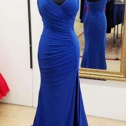 Blue Sexy Lace Up Back Prom Dress Evening Dress..