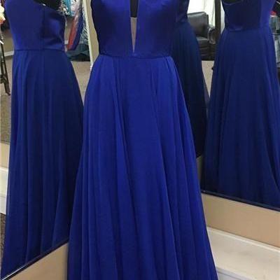 Blue Bridesmaid Dress Lace Up Prom Dress Evening..