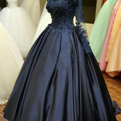 Lace Long Sleeve Prom Dress Evening Dress Custom..