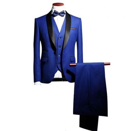 Shawl Lapel Groom Tuxedos Wedding Man Blazer 3..