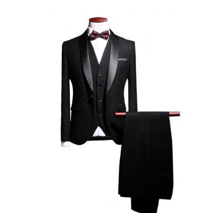 Shawl Lapel Groom Tuxedos Wedding Man Blazer 3..