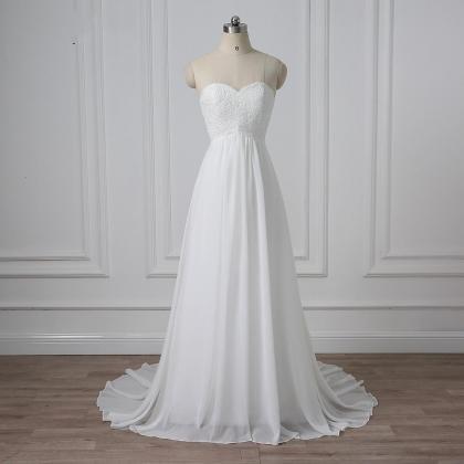 Chiffon Wedding Dresses A-line Pregnant Bridal..