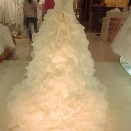 Fashion Bridal Organza Elegant Modest Sheath Long..
