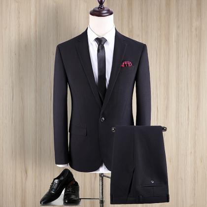 Black Wedding Formal Bridegroom Tuxedo Men Suits 2..