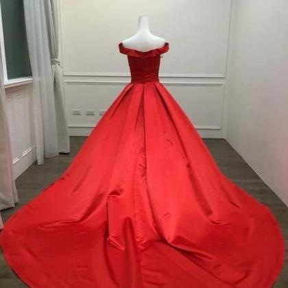 Red V Neck Ball Gown Prom Dresses Knee Length..