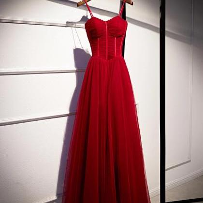 Sexy Red Full Length Prom Dress Evening Dress..