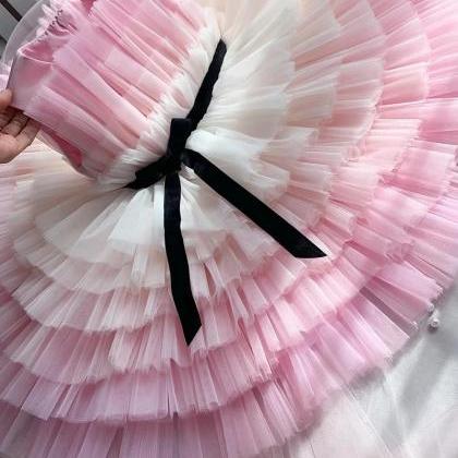 Pink Flower Girl Dresses For Weddings Bow Floor..