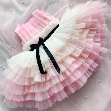 Pink Flower Girl Dresses For Weddings Bow Floor..