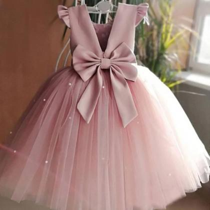 Real Photo Pink Flower Girl Dresses For Weddings..