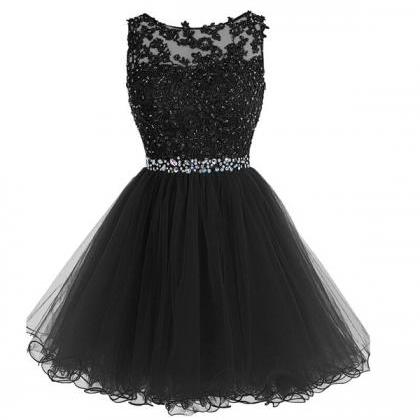 Short Black Homecoming Dress,short Prom..