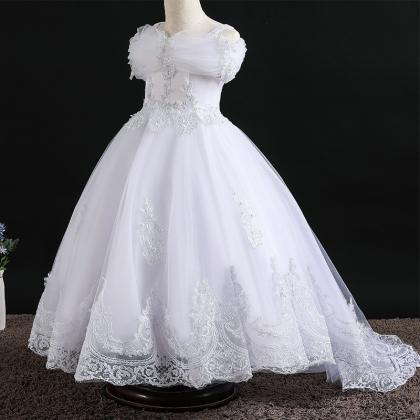 Lace Flower Girl Dresses For Girl Embroidered Ball..