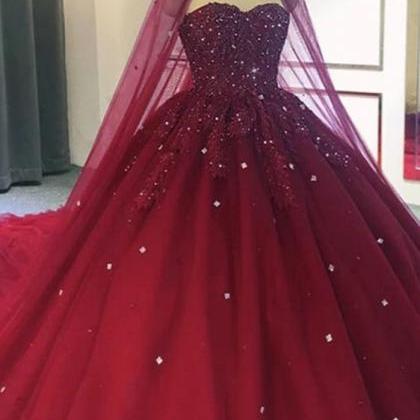 Sweetheart Ball Gown Wedding Formal Dress With..