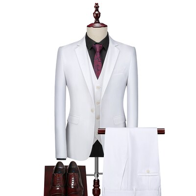 Men's Business Casual Solid Color 3..