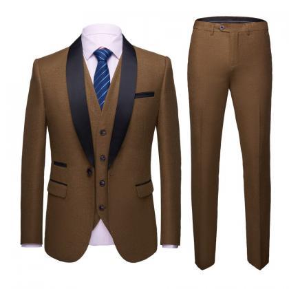 Wedding Groom Tuxedo Men Suits 3 Pcs ( Jacket Vest..