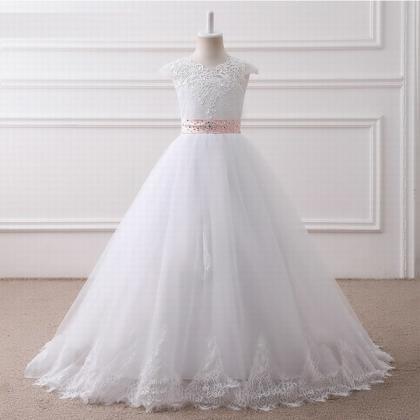 Cute Lace Wedding Girl Dress Flower Girl Dress..