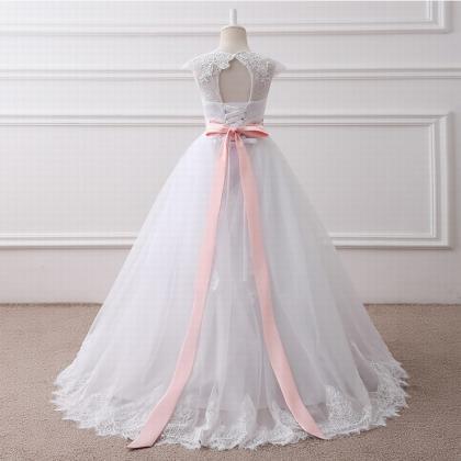 Cute Lace Wedding Girl Dress Flower Girl Dress..