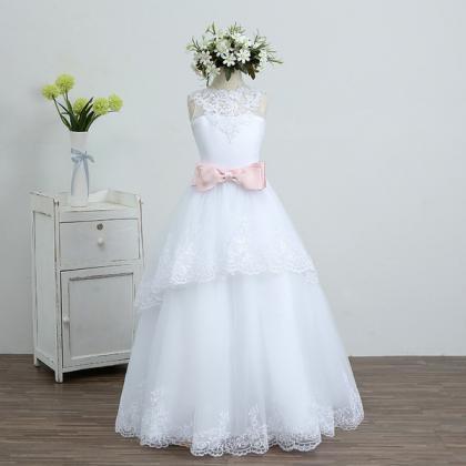 Little Girl Cute Ball Gown Lace Wedding Girl Dress..