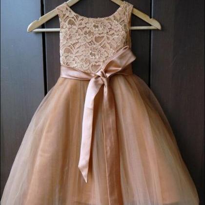 Lace Little Girl Cute Ball Gown Lace Wedding Girl..