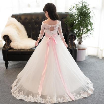 Lace Cute Wedding Girl Dress Flower Girl Dress..