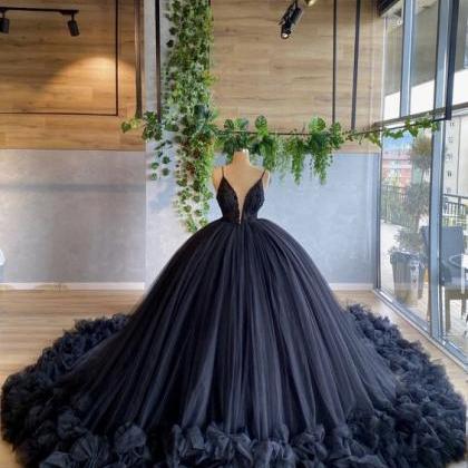 Ball Gown V Neck Applique Prom Dress Evening Dress