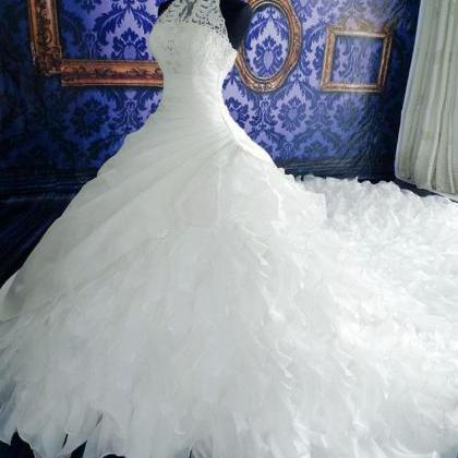 White/ivory Wedding Gowns Luxury Bridal Gowns Long..