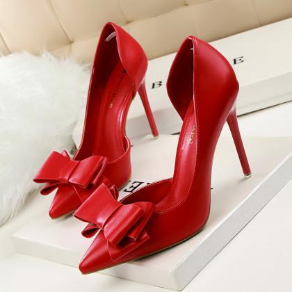 Fashion And Delicate Sweet Bow High Heels Stiletto..