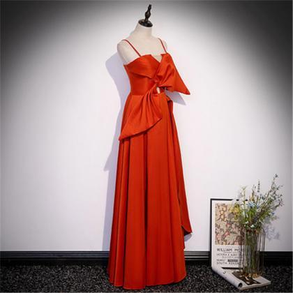 Red Chiffon Floor Length Prom Dress Evening Dress..