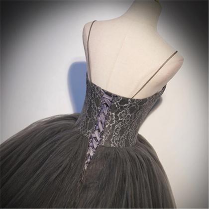 Gray Ball Gown Prom Dress Evening Dress Custom..