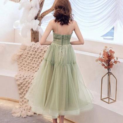 Lovely Mint Green Tulle Layers Tea Length Party..