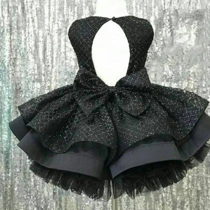 Hand Made Black Sparkly Flower Girl Dresses..
