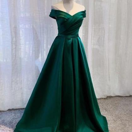 Charming Dark Green Long Junior Prom Dress, Off..