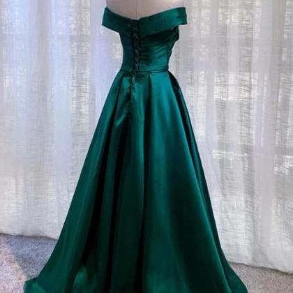 Charming Dark Green Long Junior Prom Dress, Off..