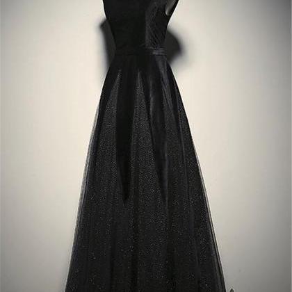 Hand Made Custom Elegant Black Velvet Cap Sleeves..