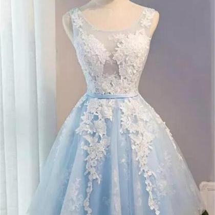 Lovely Hand Made Knee Length Homecoming Dress Lace..