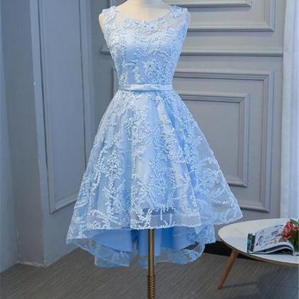 Hand Made Blue High Low Fashionable Homecoming..