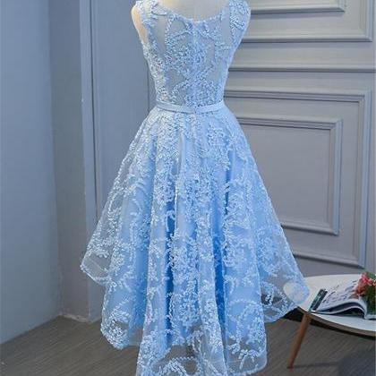 Hand Made Blue High Low Fashionable Homecoming..