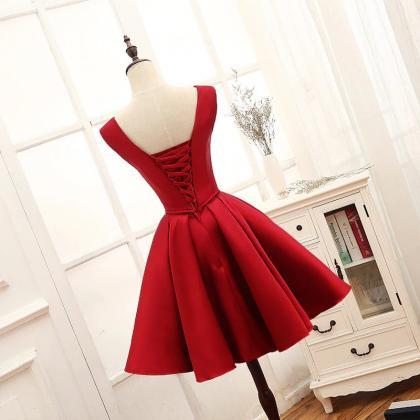 Hand Made Custom Red Satin Homecoming Dress..