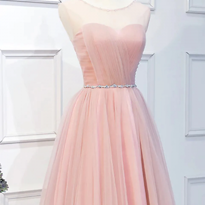Elegant Short Pink Tulle Prom Dresses Formal Party..