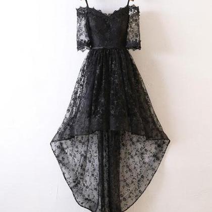 Black Hi-lo Lace Prom Dress Evening Dress Ss135