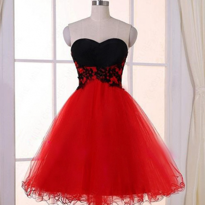 Simple Red Homecoming Dress For Party Prom Dress..