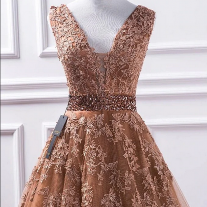 Hand made Prom Dresses,Lace Long Ev..